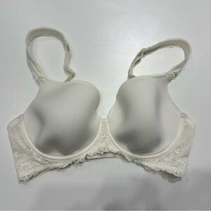 Simone Perele Caressence 3D Plunge bra, white, size 34E. Good used condition